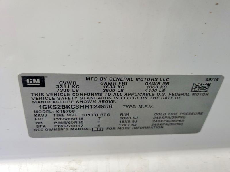 Продажа на аукционе авто 2017 Gmc Yukon, vin: 1GKS2BKC8HR124809, номер лота: 60231476