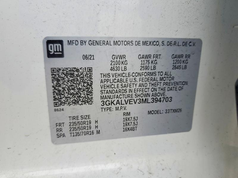 59899736 :رقم المزاد ، 3GKALVEV3ML394703 vin ، 2021 Gmc Terrain مزاد بيع