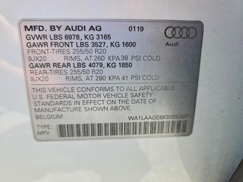 Продажа на аукционе авто 2019 Audi E-tron, vin: WA1LAAGE6KB005397, номер лота: 60200466