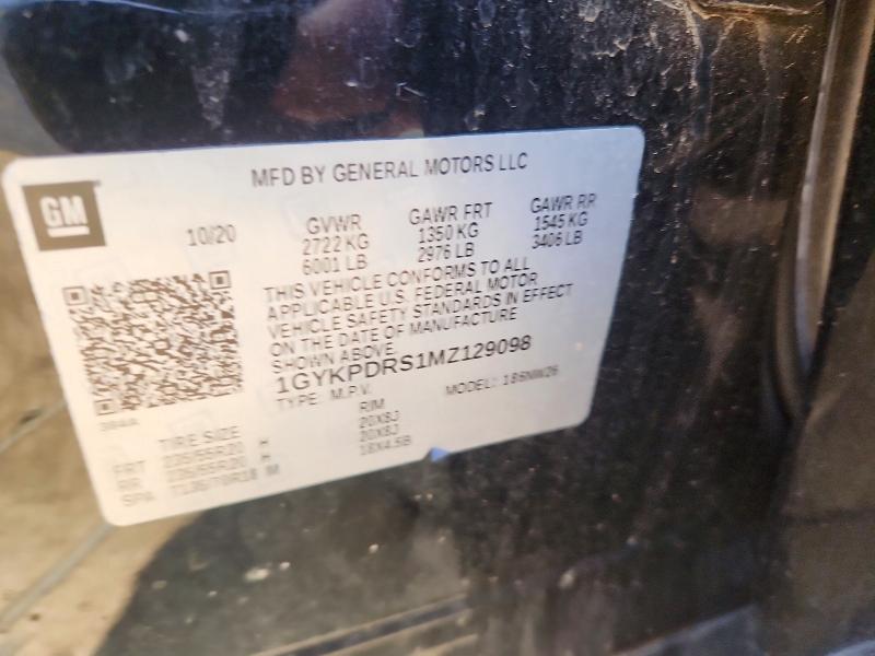 2021 Cadillac Xt6 მანქანა იყიდება აუქციონზე, vin: 1GYKPDRS1MZ129098, აუქციონის ნომერი: 63319626