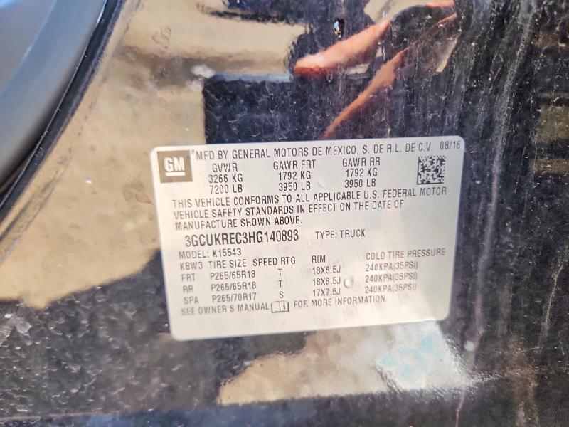 60502726 :رقم المزاد ، 3GCUKREC3HG140893 vin ، 2017 Chevrolet Silverado مزاد بيع