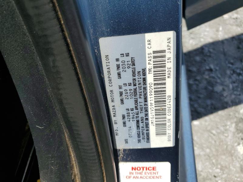 Продаж на аукціоні авто 2015 Mazda 6, vin: JM1GJ1V59F1199090, номер лоту: 59336066