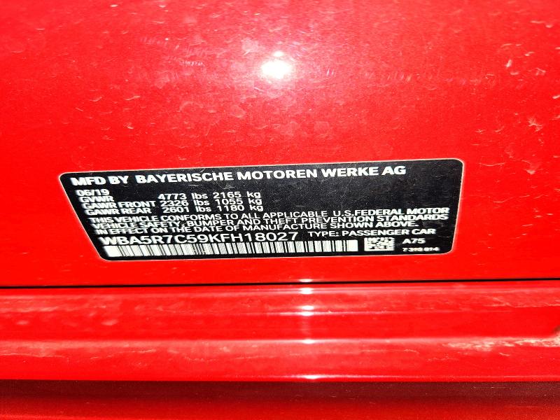 Продаж на аукціоні авто 2019 Bmw 330xi, vin: WBA5R7C59KFH18027, номер лоту: 61289266