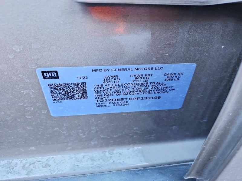 Продаж на аукціоні авто 2023 Chevrolet Malibu, vin: 1G1ZD5STXPF133199, номер лоту: 63380966