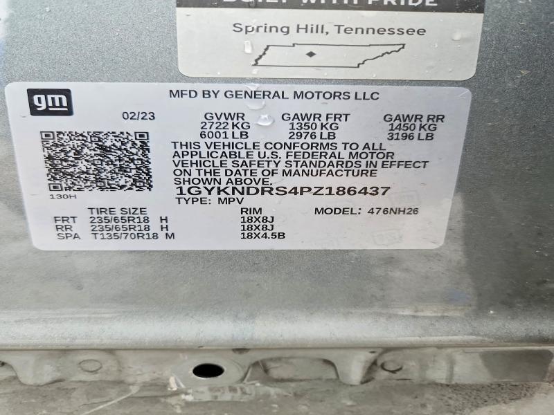 2023 Cadillac Xt5 მანქანა იყიდება აუქციონზე, vin: 1GYKNDRS4PZ186437, აუქციონის ნომერი: 63123486
