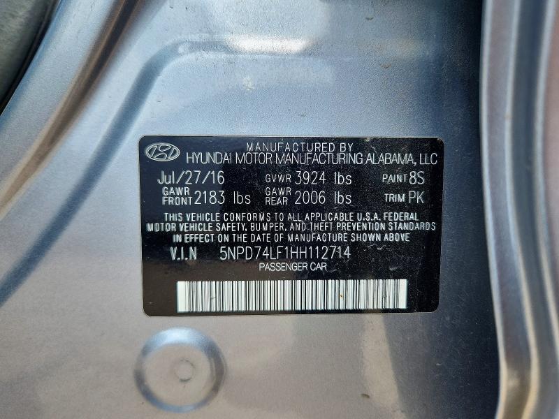 Продаж на аукціоні авто 2017 Hyundai Elantra, vin: 5NPD74LF1HH112714, номер лоту: 61518996