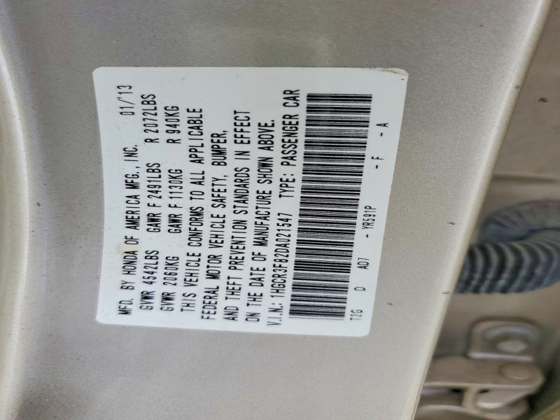 62429376 :رقم المزاد ، 1HGCR3F82DA021547 vin ، 2013 Honda Accord مزاد بيع