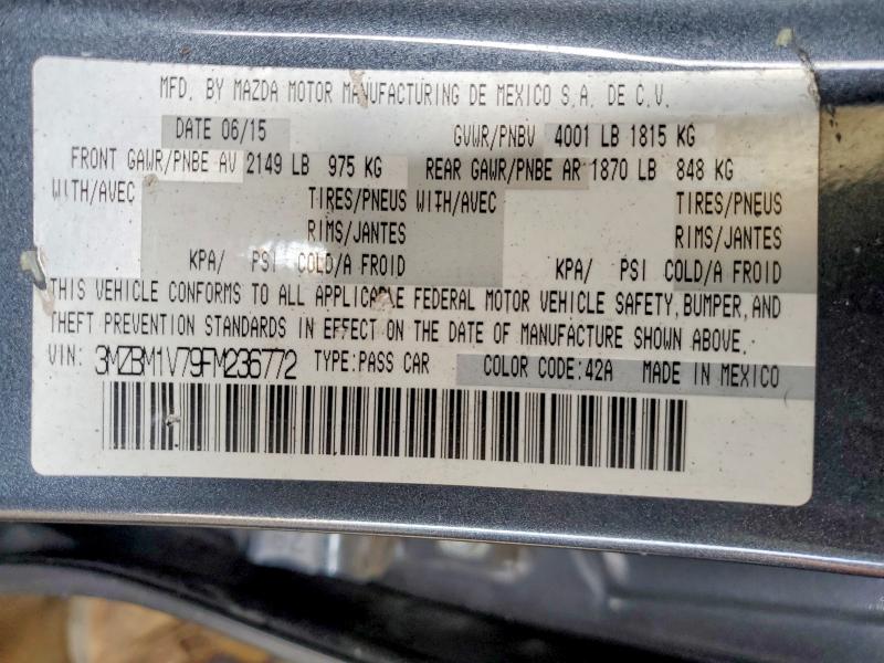 Aukcja sprzedaży 2015 Mazda 3, vin: 3MZBM1V79FM236772, numer aukcji: 60840026