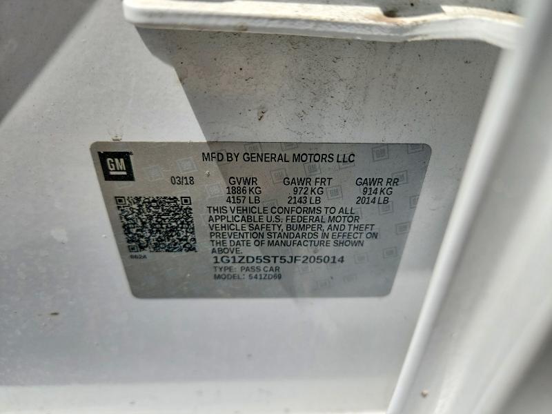 Продаж на аукціоні авто 2018 Chevrolet Malibu, vin: 1G1ZD5ST5JF205014, номер лоту: 59855706