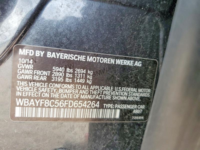 Продажа на аукционе авто 2015 Bmw 750, vin: WBAYF8C56FD654264, номер лота: 59387166
