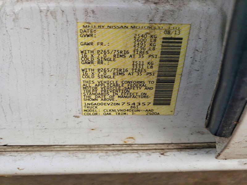 62516006 :رقم المزاد ، 1N6AD0EV2DN754357 vin ، 2013 Nissan Frontier مزاد بيع