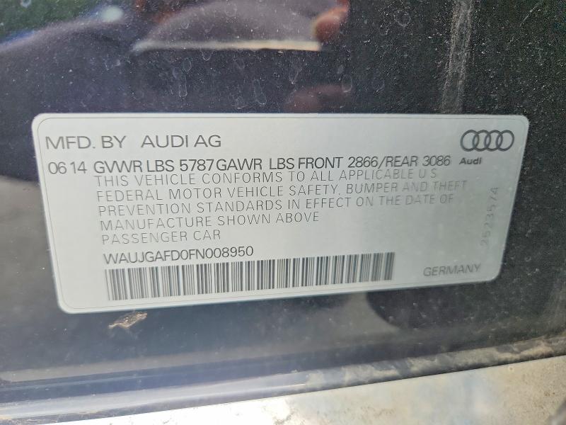 Продажа на аукционе авто 2015 Audi A8, vin: WAUJGAFD0FN008950, номер лота: 60431566