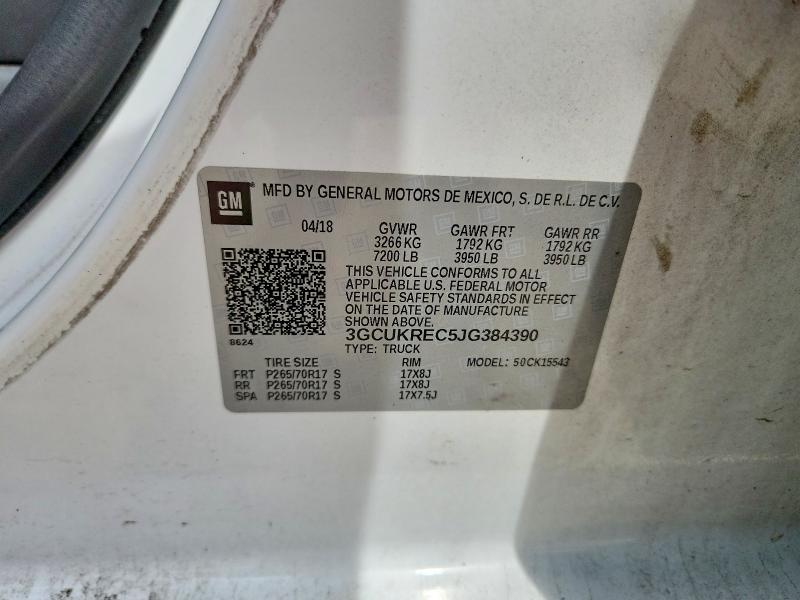 61007696 :رقم المزاد ، 3GCUKREC5JG384390 vin ، 2018 Chevrolet Silverado مزاد بيع