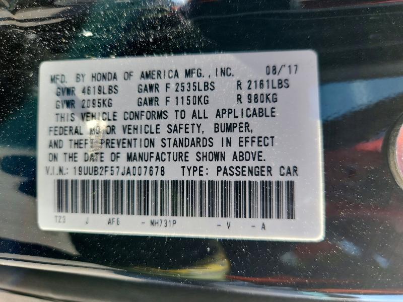 Aukcja sprzedaży 2018 Acura Tlx, vin: 19UUB2F57JA007678, numer aukcji: 62098956