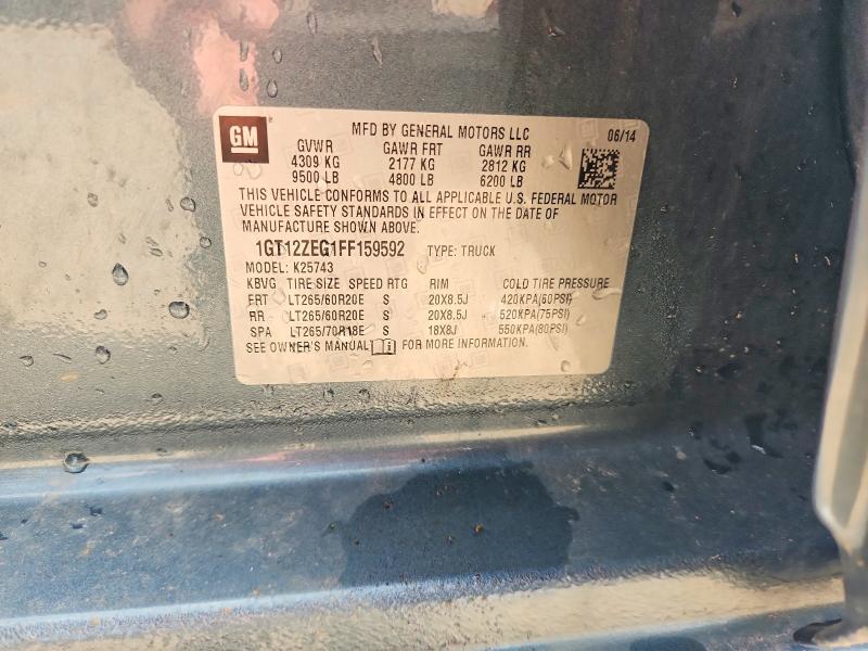 2015 Gmc Sierra მანქანა იყიდება აუქციონზე, vin: 1GT12ZEG1FF159592, აუქციონის ნომერი: 62312276