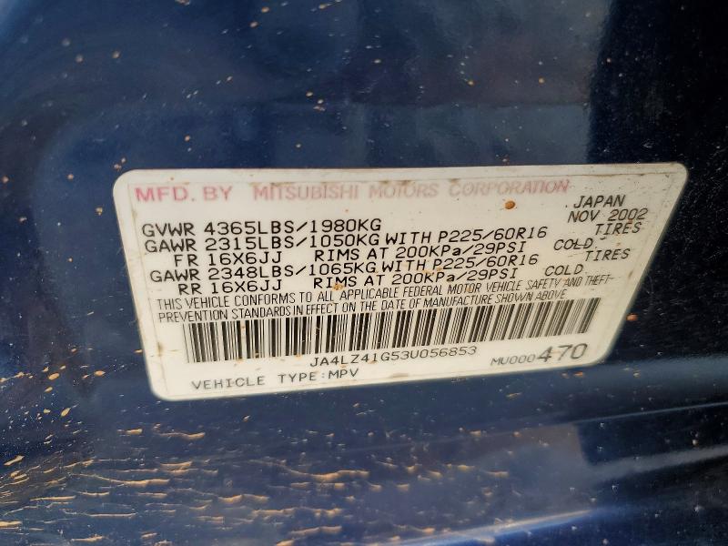 Продаж на аукціоні авто 2003 Mitsubishi Outlander, vin: JA4LZ41G53U056853, номер лоту: 61383636