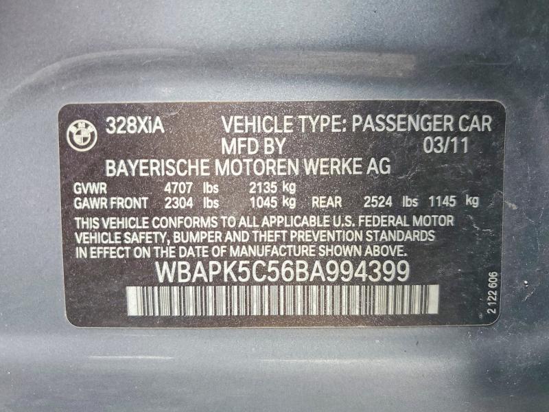 Продажа на аукционе авто 2011 Bmw 328, vin: WBAPK5C56BA994399, номер лота: 59618836