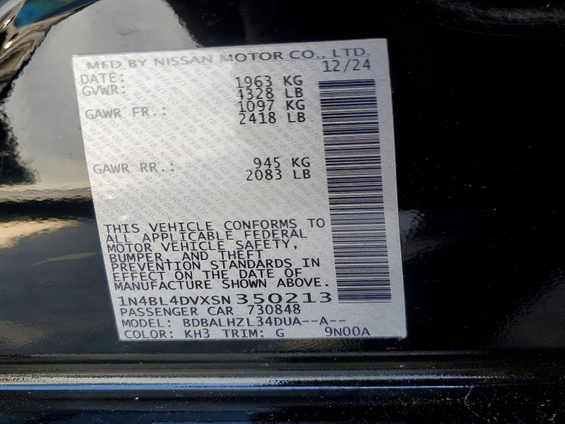 Продаж на аукціоні авто 2025 Nissan Altima, vin: 1N4BL4DVXSN350213, номер лоту: 59164146