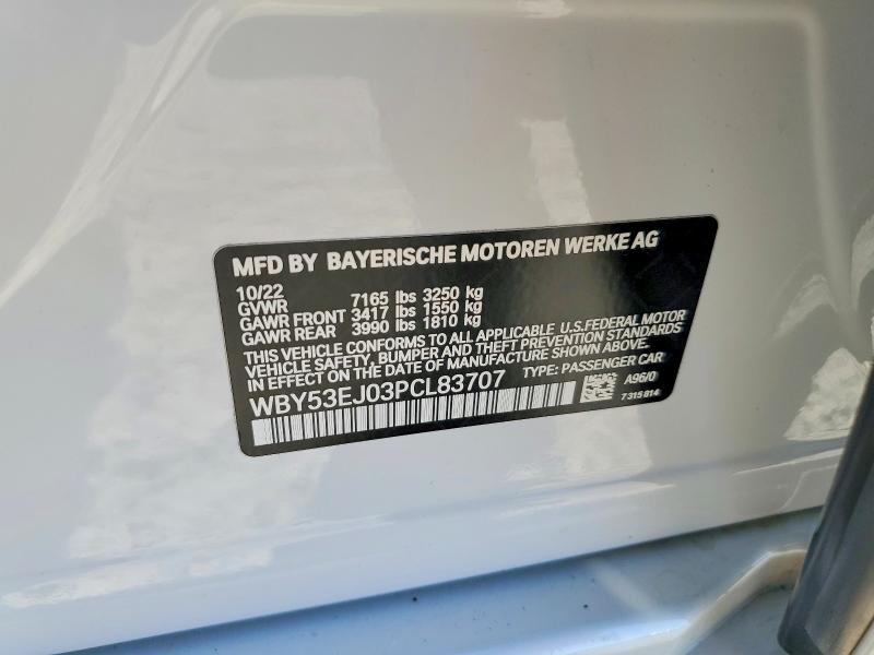 Продажа на аукционе авто 2023 Bmw I7, vin: WBY53EJ03PCL83707, номер лота: 60089346