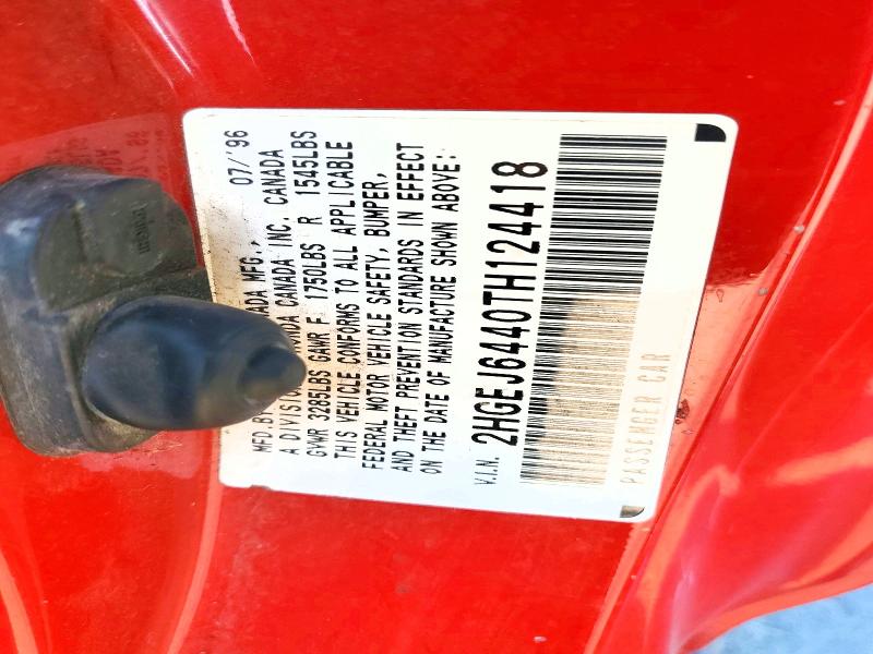 Aukcja sprzedaży 1996 Honda Civic, vin: 2HGEJ6440TH124418, numer aukcji: 63044436