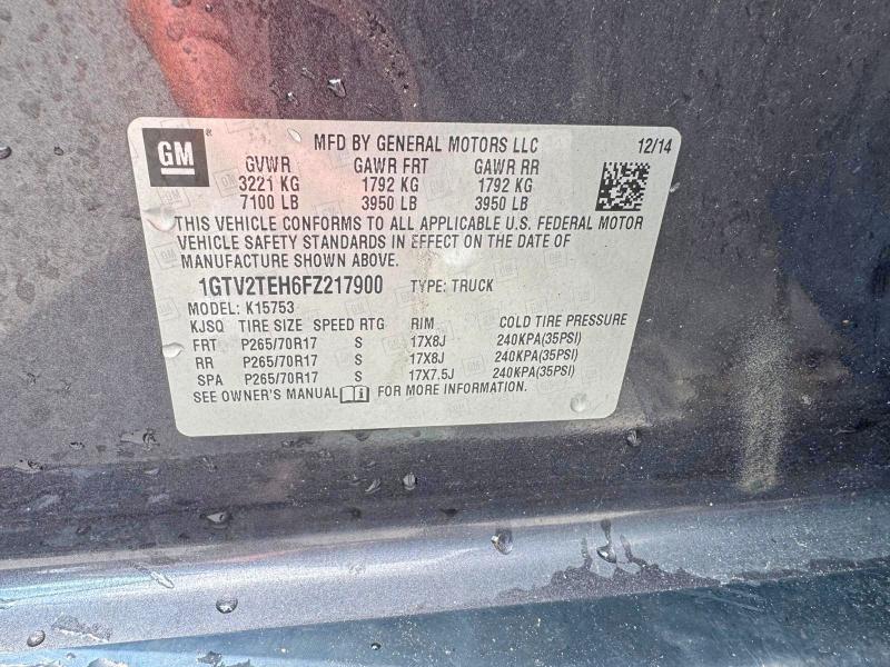Aukcja sprzedaży 2015 Gmc Sierra, vin: 1GTV2TEH6FZ217900, numer aukcji: 62634236