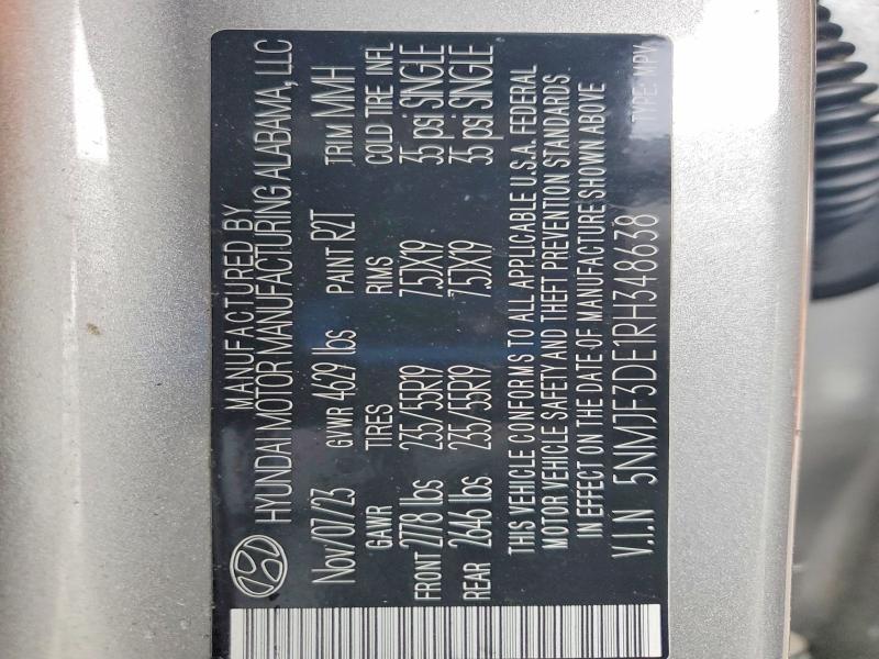 Продажа на аукционе авто 2024 Hyundai Tucson, vin: 5NMJF3DE1RH348638, номер лота: 59255946