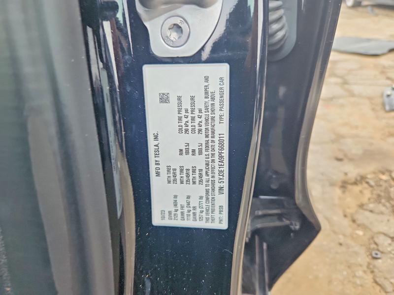 2023 Tesla Model 3 მანქანა იყიდება აუქციონზე, vin: 5YJ3E1EA9PF668011, აუქციონის ნომერი: 61751626