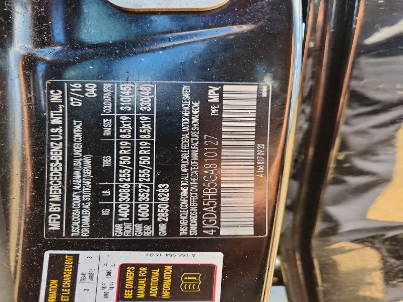 62329246 :رقم المزاد ، 4JGDA5HB5GA810127 vin ، 2016 Mercedes-benz Gle مزاد بيع