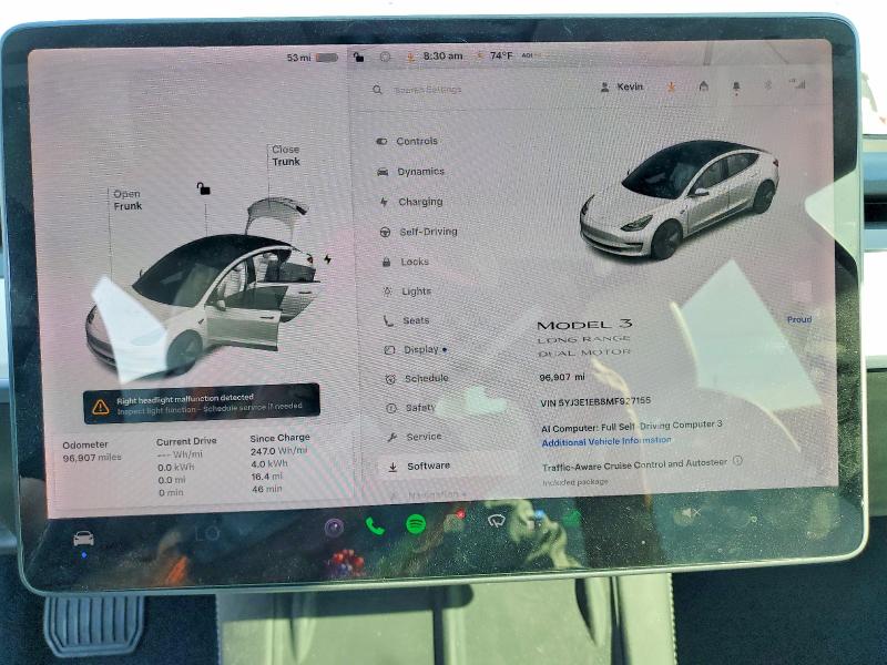 Продажа на аукционе авто 2021 Tesla Model 3, vin: 5YJ3E1EB8MF927155, номер лота: 62874786