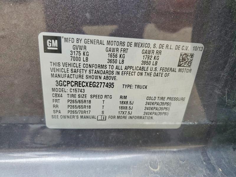 Aukcja sprzedaży 2014 Chevrolet Silverado, vin: 3GCPCRECXEG277495, numer aukcji: 62968116