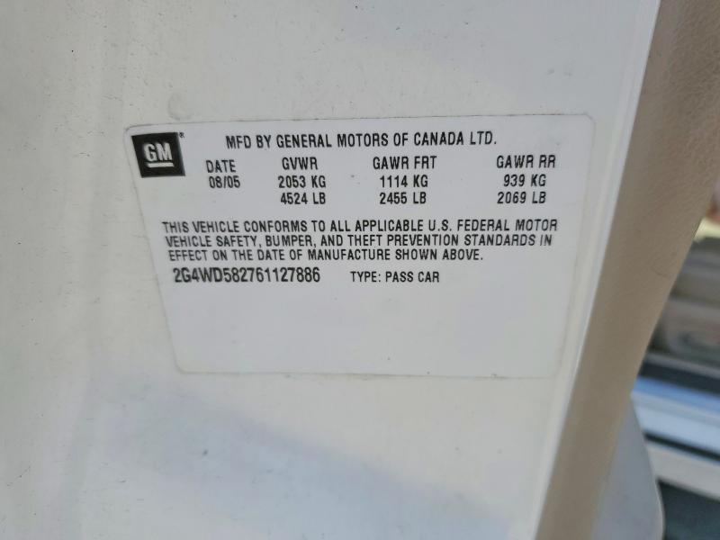 59179446 :رقم المزاد ، 2G4WD582761127886 vin ، 2006 Buick Lacrosse مزاد بيع