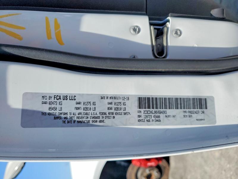 62784836 :رقم المزاد ، 2C3CDXGJXKH564203 vin ، 2019 Dodge Charger مزاد بيع