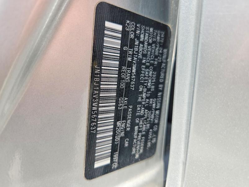 Продаж на аукціоні авто 2021 Nissan Rogue Sport, vin: JN1BJ1AV3MW567637, номер лоту: 58964996