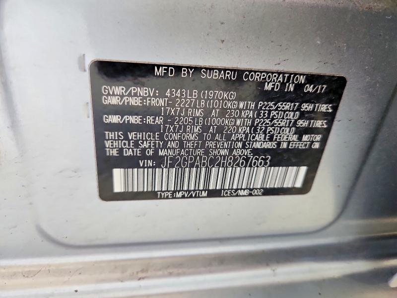 Aukcja sprzedaży 2017 Subaru Crosstrek, vin: JF2GPABC2H8267663, numer aukcji: 61822096