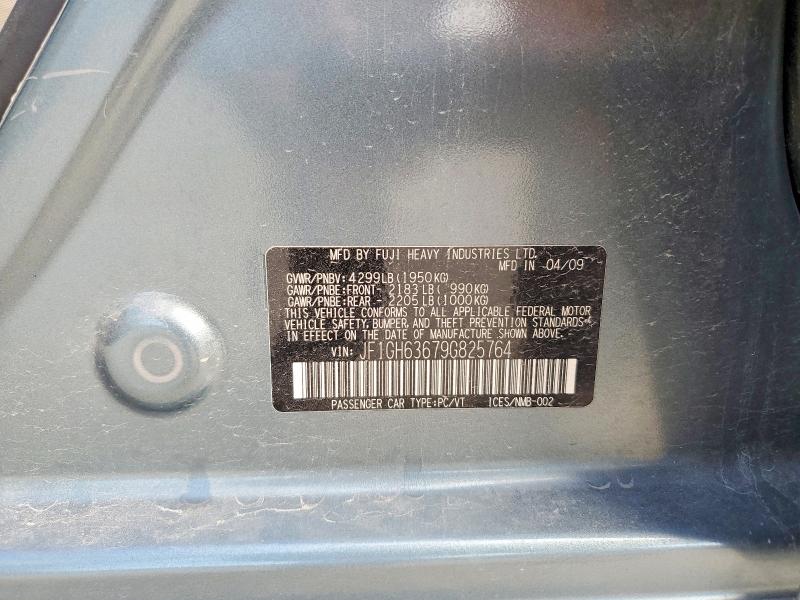 2009 Subaru Impreza მანქანა იყიდება აუქციონზე, vin: JF1GH63679G825764, აუქციონის ნომერი: 60991956