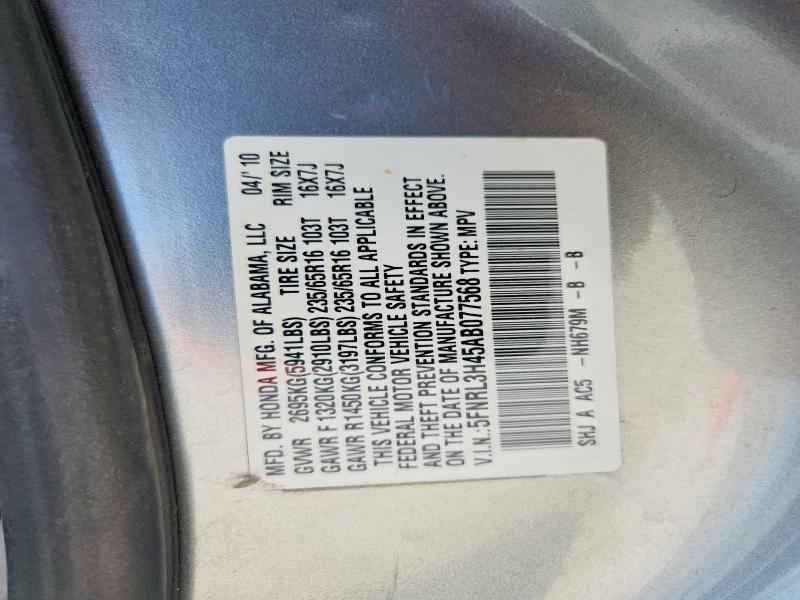 Продажа на аукционе авто 2010 Honda Odyssey, vin: 5FNRL3H45AB077568, номер лота: 62520316