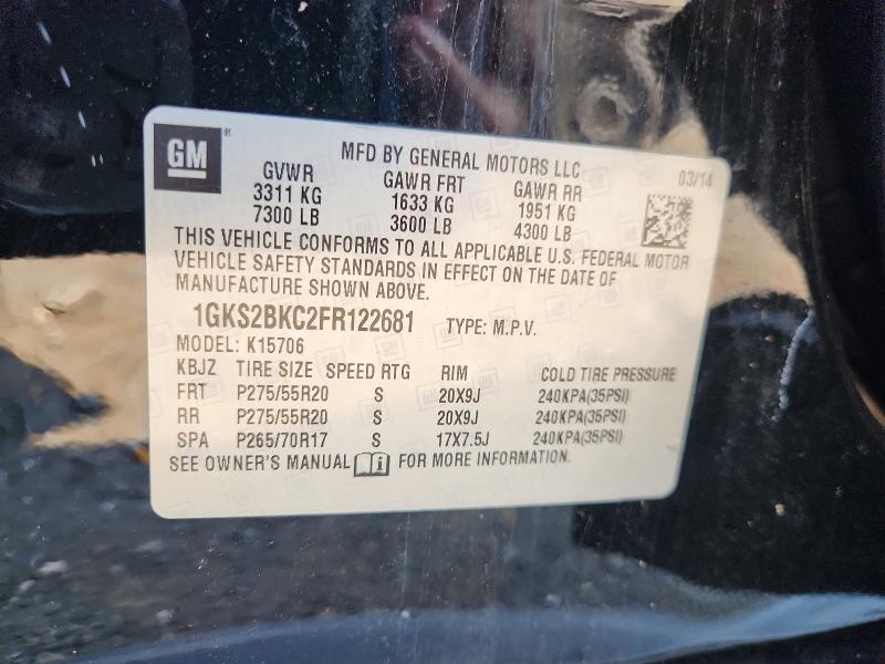 Aukcja sprzedaży 2015 Gmc Yukon, vin: 1GKS2BKC2FR122681, numer aukcji: 61407316