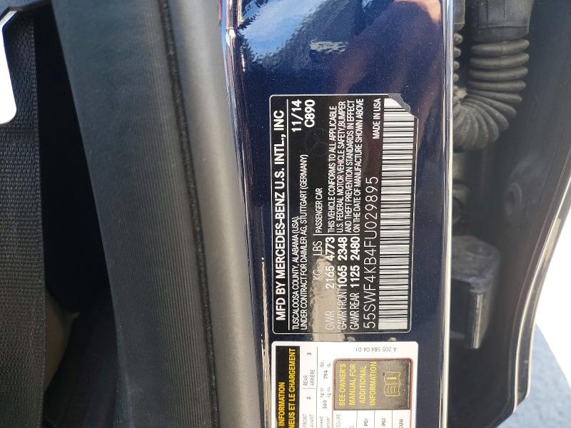 Aukcja sprzedaży 2015 Mercedes-benz C, vin: 55SWF4KB4FU029895, numer aukcji: 59166066