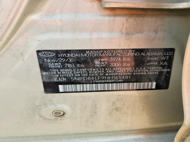 Продажа на аукционе авто 2017 Hyundai Elantra, vin: 5NPD84LF9HH165481, номер лота: 62863966