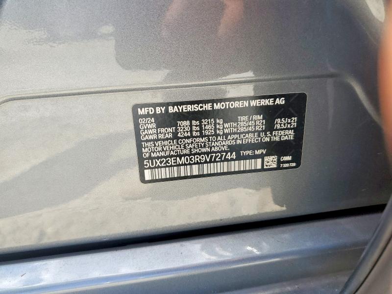 60070806 :رقم المزاد ، 5UX23EM03R9V72744 vin ، 2024 Bmw X7 مزاد بيع