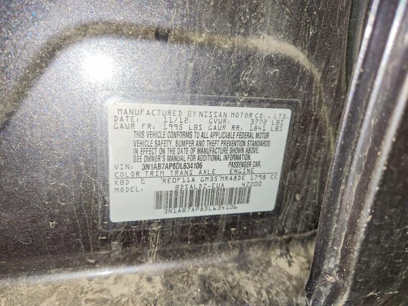59400806 :رقم المزاد ، 3N1AB7AP8DL634106 vin ، 2013 Nissan Sentra مزاد بيع