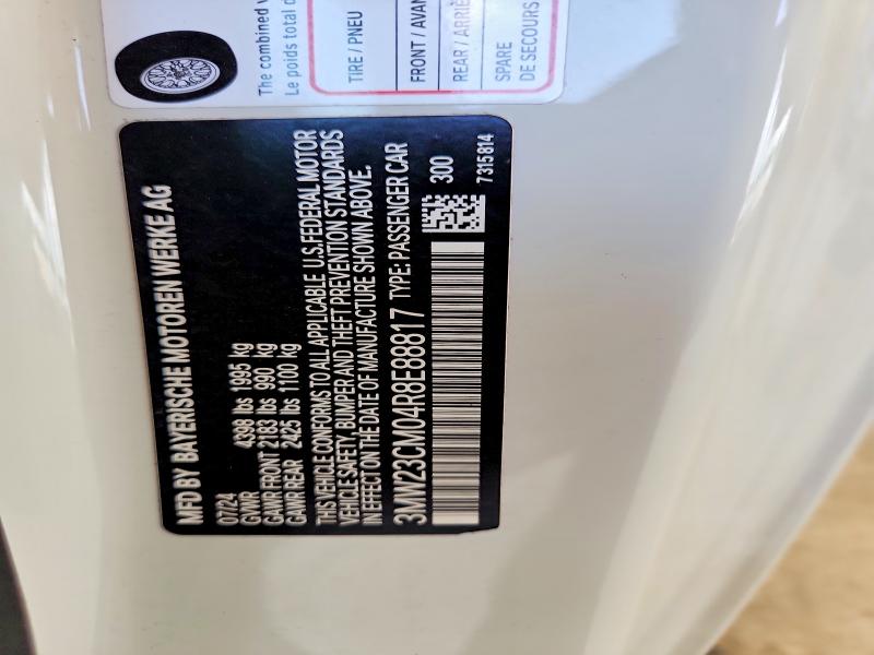 Aukcja sprzedaży 2024 Bmw 230i, vin: 3MW23CM04R8E88817, numer aukcji: 61308786