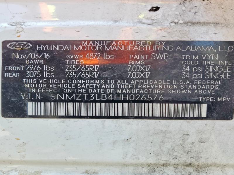 Продажа на аукционе авто 2017 Hyundai Santa Fe Sport, vin: 5NMZT3LB4HH026576, номер лота: 61243746