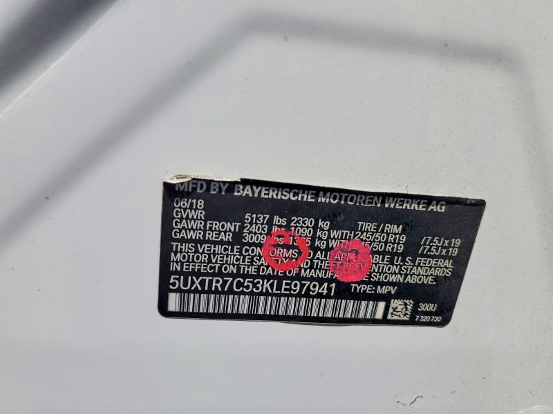 Aukcja sprzedaży 2019 Bmw X3, vin: 5UXTR7C53KLE97941, numer aukcji: 59701336