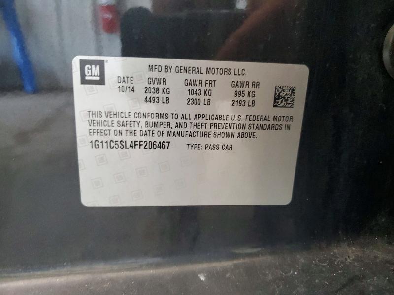 Aukcja sprzedaży 2015 Chevrolet Malibu, vin: 1G11C5SL4FF206467, numer aukcji: 63153956