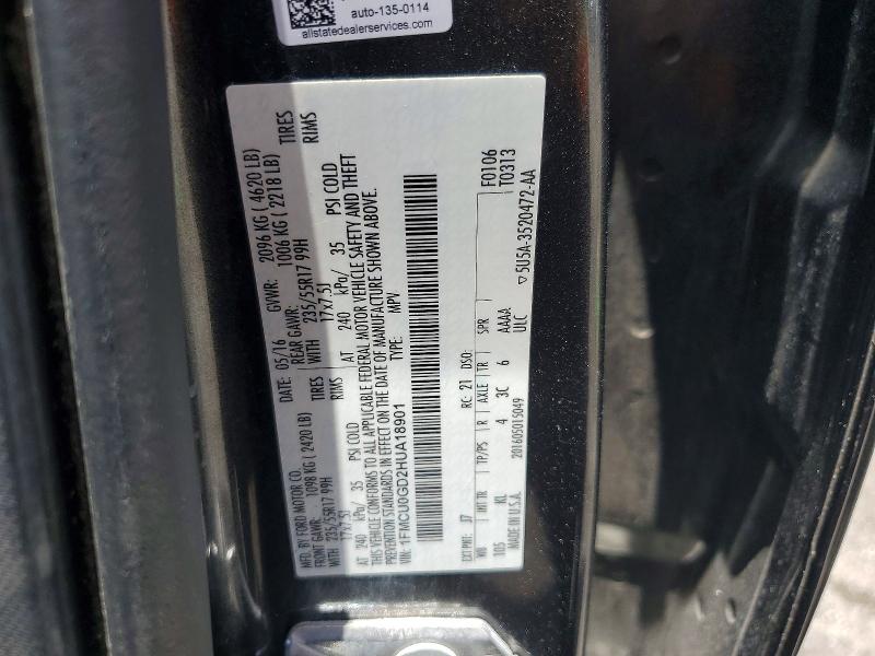 Aukcja sprzedaży 2017 Ford Escape, vin: 1FMCU0GD2HUA18901, numer aukcji: 60363436