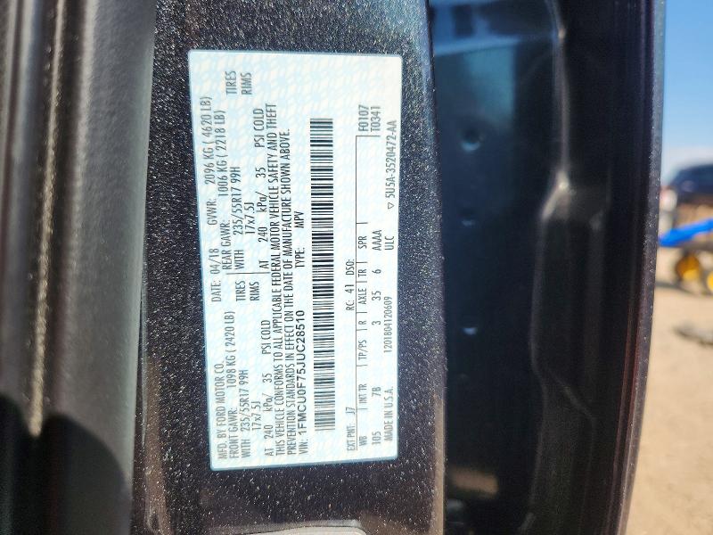 Продаж на аукціоні авто 2018 Ford Escape, vin: 1FMCU0F75JUC28510, номер лоту: 59974256