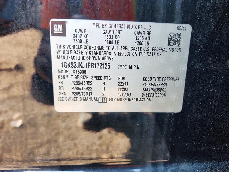 Aukcja sprzedaży 2015 Gmc Yukon Xl, vin: 1GKS2JKJ1FR172125, numer aukcji: 61818746