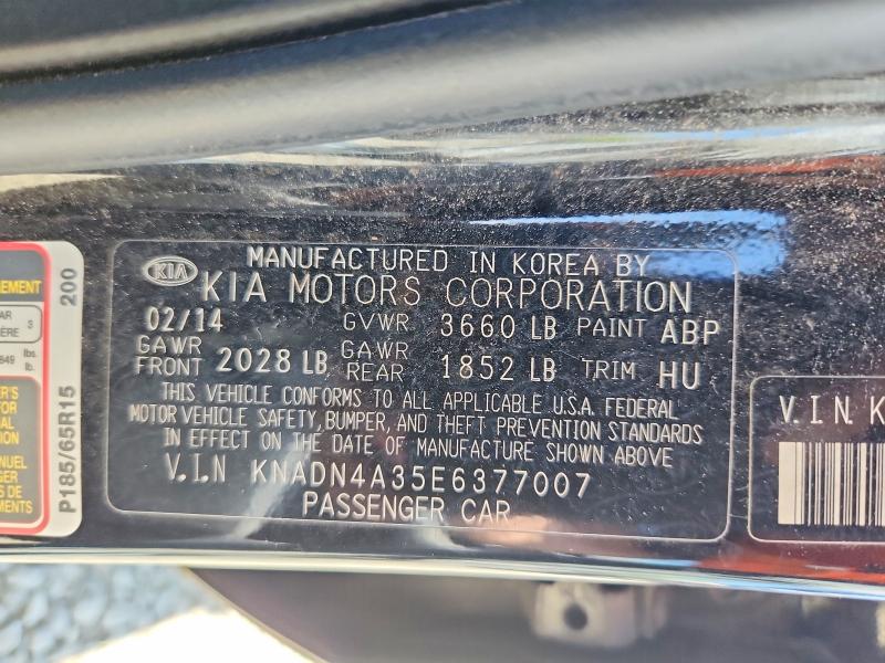 59344176 :رقم المزاد ، KNADN4A35E6377007 vin ، 2014 Kia Rio مزاد بيع