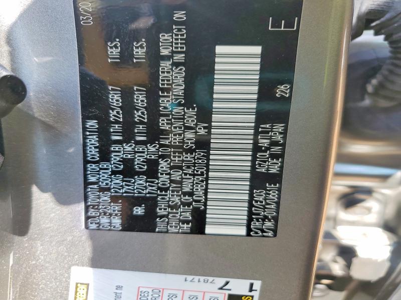 Aukcja sprzedaży 2020 Lexus Nx, vin: JTJDARBZ9L5018791, numer aukcji: 59674596